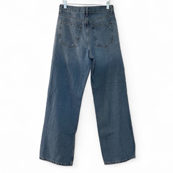 Zara Women High Rise Denim Jeans sz 6 Blue Straight Leg Zip Fly - Picture 11 of 11